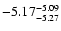 $ \rm -5.17_{ -5.27}^{ -5.09}$