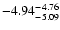 $ \rm -4.94_{ -5.09}^{ -4.76}$