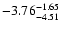 $ \rm -3.76_{ -4.51}^{ -1.65}$