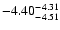 $ \rm -4.40_{ -4.51}^{ -4.31}$