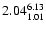 $ \rm 2.04_{ 1.01}^{ 6.13}$