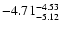 $ \rm -4.71_{ -5.12}^{ -4.53}$