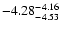 $ \rm -4.28_{ -4.53}^{ -4.16}$