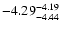 $ \rm -4.29_{ -4.44}^{ -4.19}$