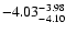 $ \rm -4.03_{ -4.10}^{ -3.98}$