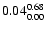 $ \rm0.04_{ 0.00}^{ 0.68}$