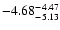 $ \rm -4.68_{ -5.13}^{ -4.47}$