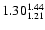 $ \rm 1.30_{ 1.21}^{ 1.44}$