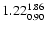$ \rm 1.22_{ 0.90}^{ 1.86}$