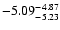 $ \rm -5.09_{ -5.23}^{ -4.87}$