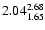 $ \rm 2.04_{ 1.65}^{ 2.68}$