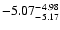$ \rm -5.07_{ -5.17}^{ -4.98}$