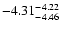 $ \rm -4.31_{ -4.46}^{ -4.22}$