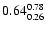 $ \rm0.64_{ 0.26}^{ 0.78}$