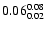 $ \rm0.06_{ 0.02}^{ 0.08}$