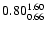 $ \rm0.80_{ 0.66}^{ 1.60}$