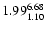 $ \rm 1.99_{ 1.10}^{ 6.68}$