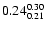 $ \rm0.24_{ 0.21}^{ 0.30}$