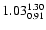 $ \rm 1.03_{ 0.91}^{ 1.30}$