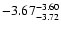 $ \rm -3.67_{ -3.72}^{ -3.60}$