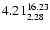 $ \rm 4.21_{ 2.28}^{ 16.23}$
