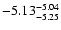 $ \rm -5.13_{ -5.25}^{ -5.04}$