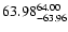 $ \rm 63.98_{ -63.96}^{ 64.00}$