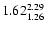 $ \rm 1.62_{ 1.26}^{ 2.29}$
