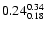$ \rm0.24_{ 0.18}^{ 0.34}$