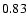 $ \rm0.83_{ }^{ }$