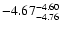 $ \rm -4.67_{ -4.76}^{ -4.60}$