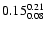$ \rm0.15_{ 0.08}^{ 0.21}$