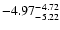 $ \rm -4.97_{ -5.22}^{ -4.72}$