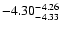 $ \rm -4.30_{ -4.33}^{ -4.26}$