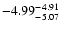 $ \rm -4.99_{ -5.07}^{ -4.91}$