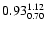 $ \rm0.93_{ 0.70}^{ 1.12}$
