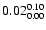 $ \rm0.02_{ 0.00}^{ 0.10}$