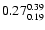 $ \rm0.27_{ 0.19}^{ 0.39}$