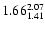 $ \rm 1.66_{ 1.41}^{ 2.07}$