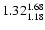 $ \rm 1.32_{ 1.18}^{ 1.68}$