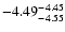 $ \rm -4.49_{ -4.55}^{ -4.45}$