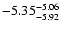 $ \rm -5.35_{ -5.92}^{ -5.06}$