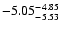 $ \rm -5.05_{ -5.53}^{ -4.85}$
