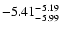 $ \rm -5.41_{ -5.99}^{ -5.19}$