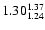$ \rm 1.30_{ 1.24}^{ 1.37}$