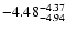 $ \rm -4.48_{ -4.94}^{ -4.37}$