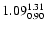 $ \rm 1.09_{ 0.90}^{ 1.31}$