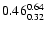 $ \rm0.46_{ 0.32}^{ 0.64}$