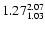 $ \rm 1.27_{ 1.03}^{ 2.07}$