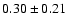 $0.30\pm 0.21$